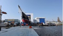 Superyacht Athos at her launch at Holland Jachtbouw